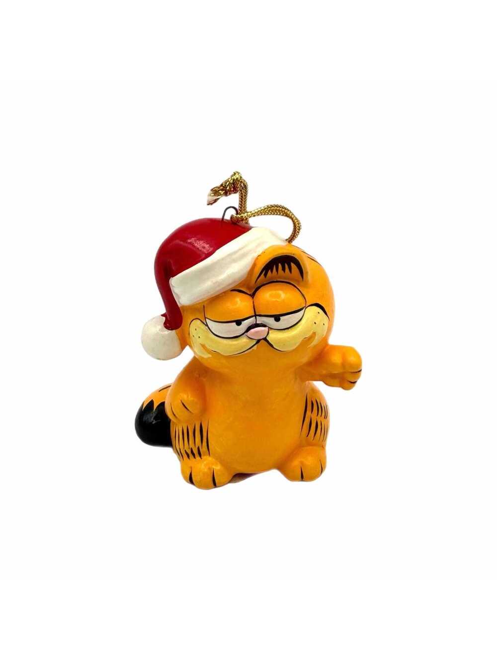 Vintage 1981 Enesco 3” Garfield Ceramic Christmas Ornament